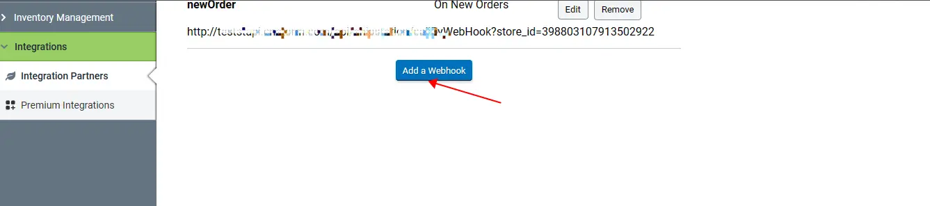 添加 webhook